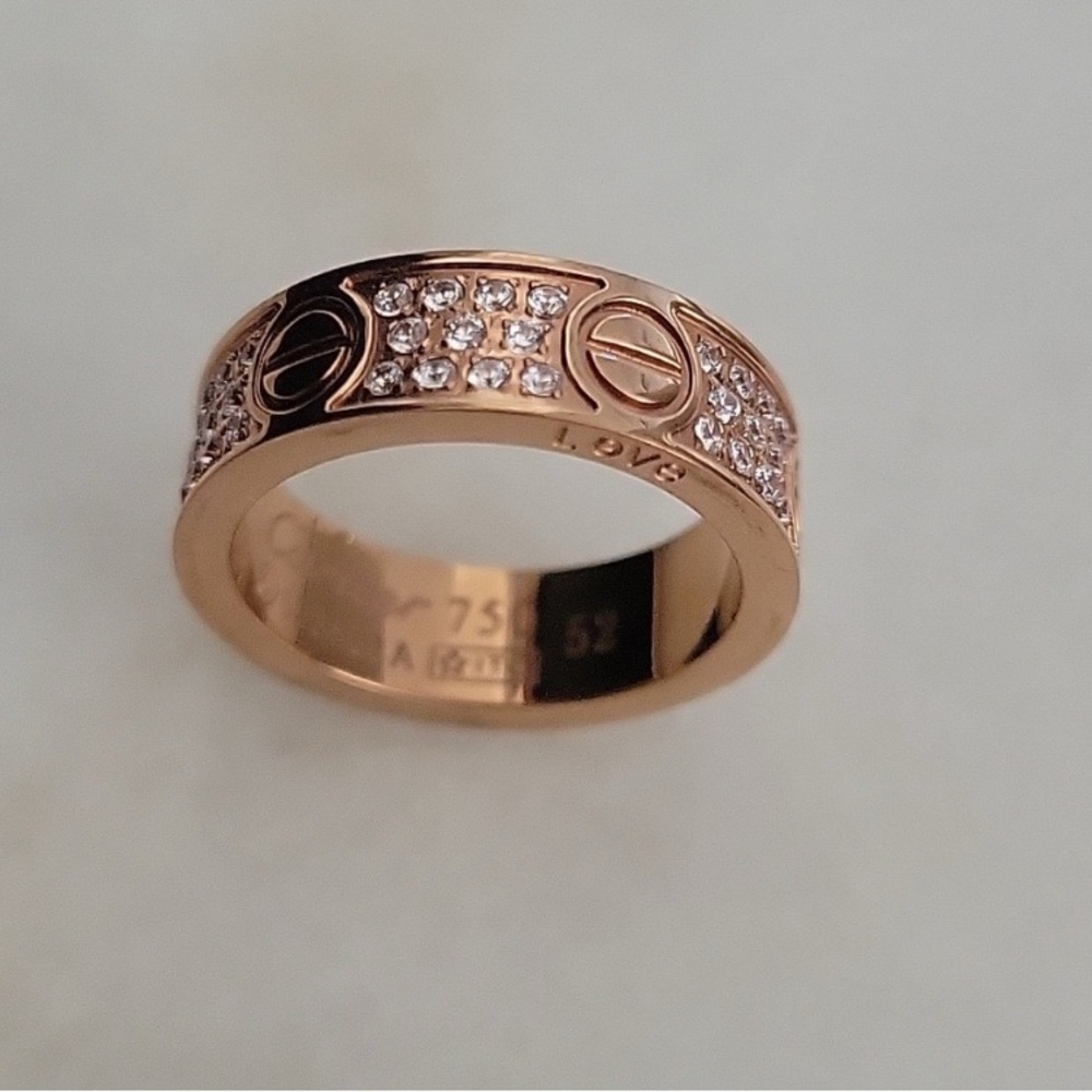 LOVE Ring 18Kt Rose Gold Plated - Picture 2 of 4